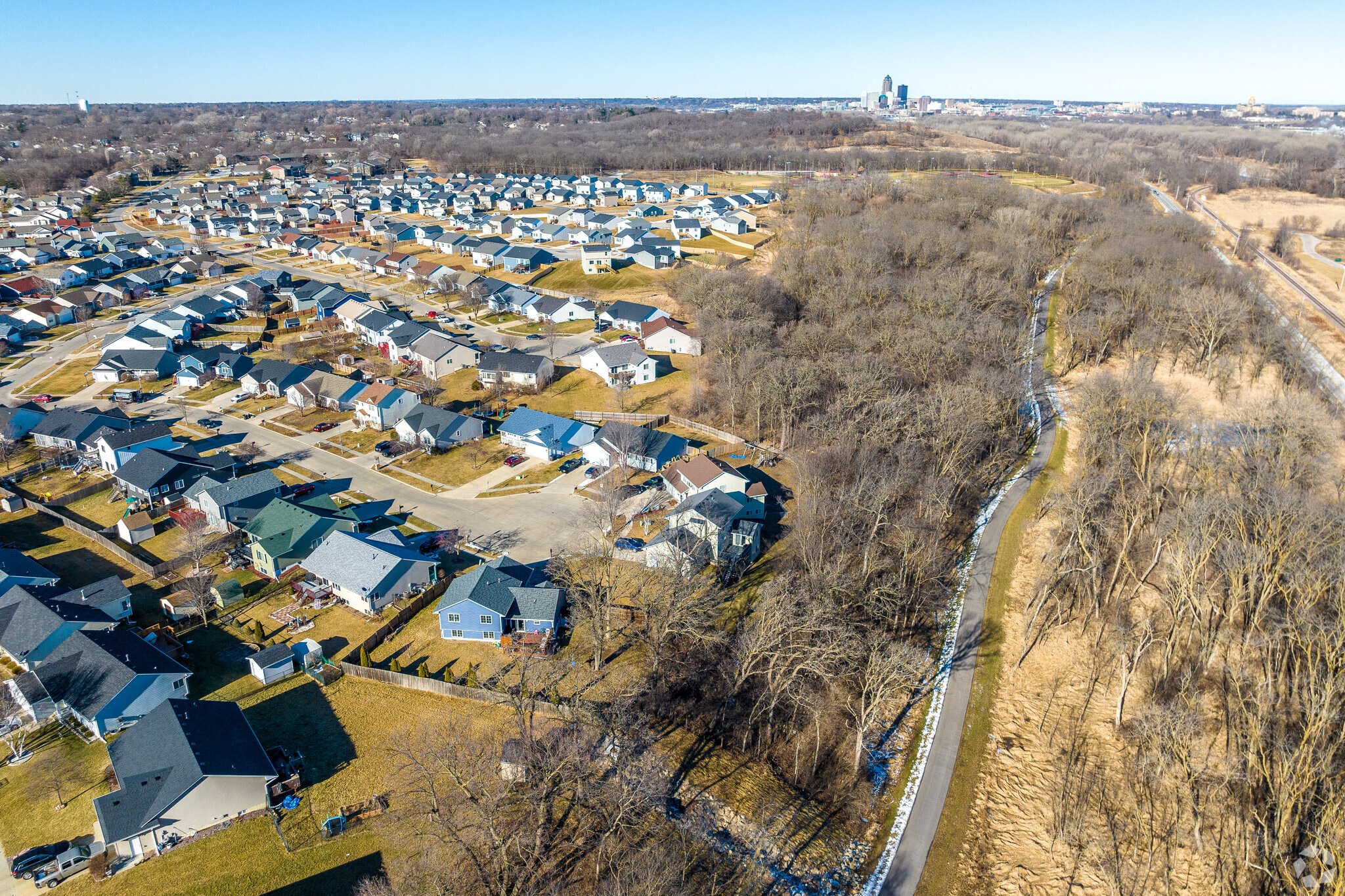 Carl Voss Trail is adjacent to homes for easy access for residents.