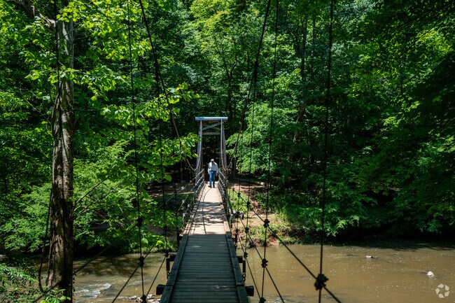 Bring your bravest intentions to cross the swinging bridge at the Eno River State Park.