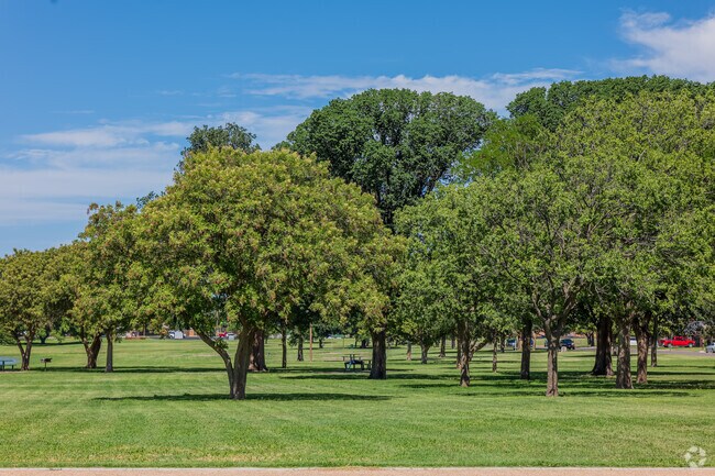 Leftwich Park has many mature trees where locals can rest.