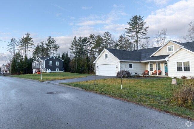 Ranch-style homes line Hermon’s quiet rural streets.