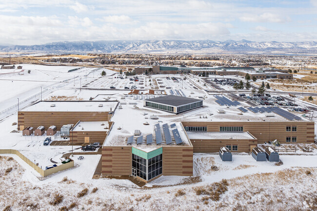 Mountain Ridge Middle School in Highlands Ranch, CO on a winter day.
