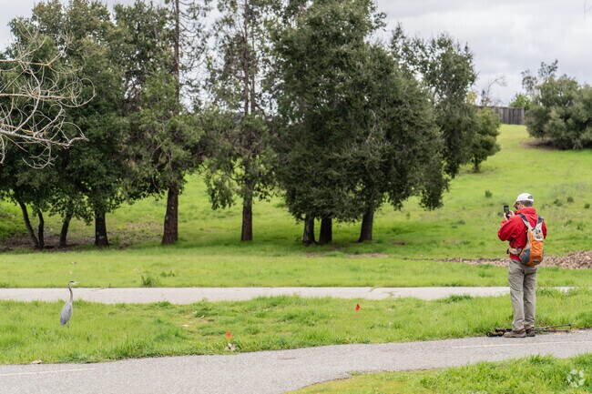 This man is given the opportunity for a photo op of wildlife at Rancho Open Space Preserve.
