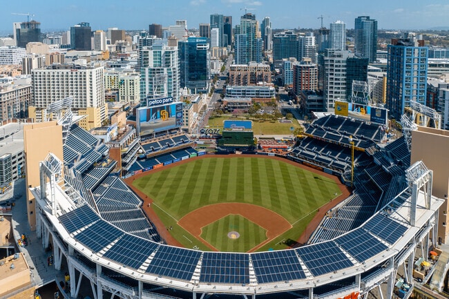 Petco Park is located in the heart of the East Village neighborhood.