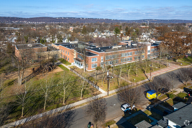 Clinton School in Plainfield, NJ, as seen from above.