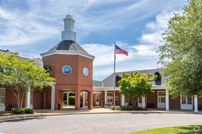 Front entrance of Montgomery Academy lies south of Hillwood.
