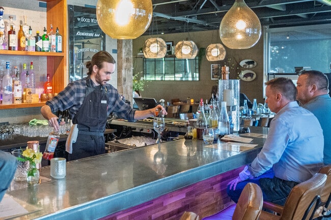 Bread+Bar is a popular riverfront restaurant located near the Fair Plain neighborhood.