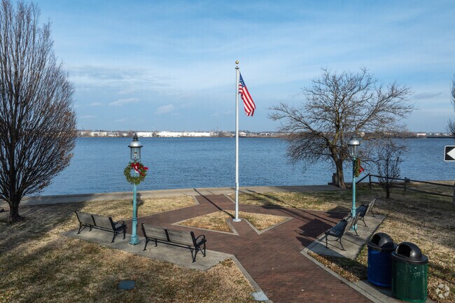 Palmyra Promenade Park, in Riverton, overlooks the Delaware River.