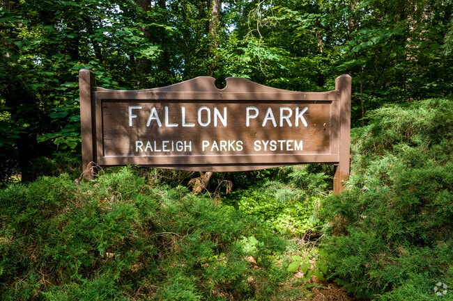 Fallon Park runs along Royster St. and Oxford Rd. in the 5 Points District and covers 10 acres.