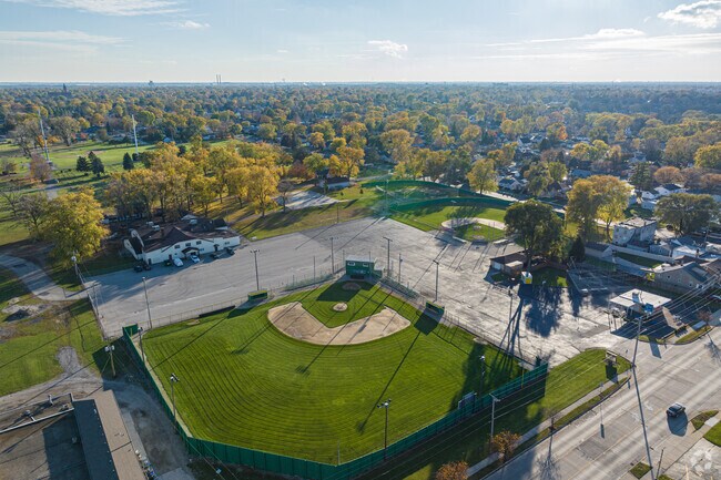 St. Joseph Park offers 3 baseball fields in Joliets Cunningham neighborhood.