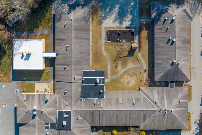 Look down at North Smithfield Elementary School.