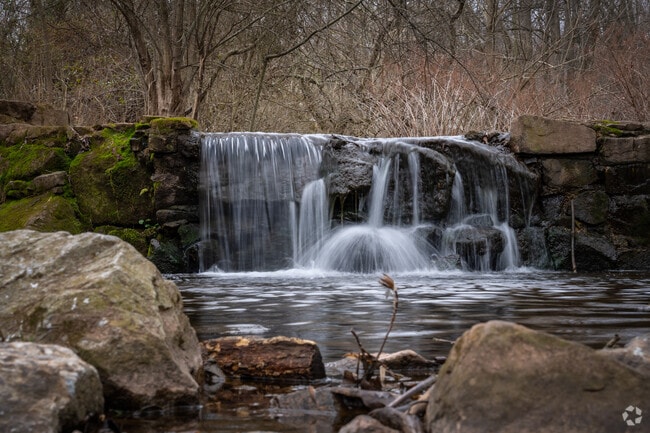 Water Works Park in Trappe includes a tranquil creek and small waterfall.