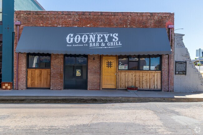 Goonies Bar and Grill are one of many merchants that residents frequent in the City of San Andreas, Ca.