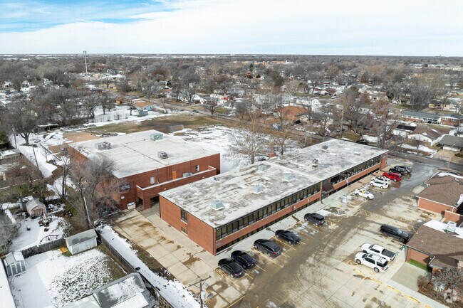 Here is an aerial view of St Anne Elementary School.