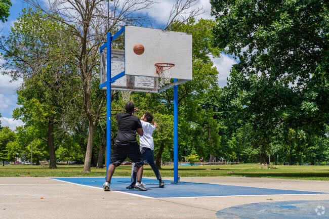 Play some pickup basketball at one of four courts in Hunting Park in Philadelphia.