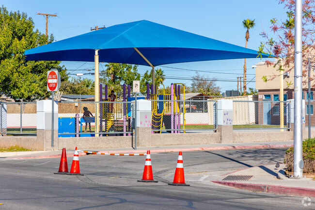 The students at Tom Williams Elementary School enjoy the covered playground.