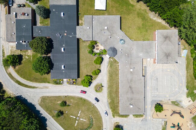 Bird view of the Village Elementary School campus.