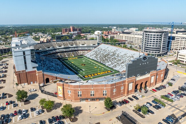 Kinnick Stadium hosts 70,000 people on home game days in the fall.