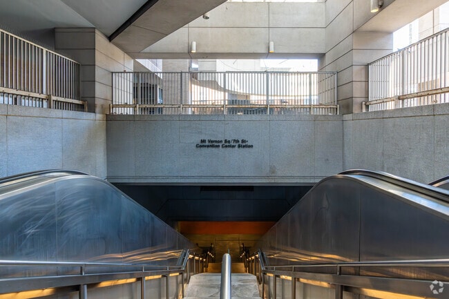 Mt Vernon square station is just steps away from the The Walter E. Washington Convention Center.