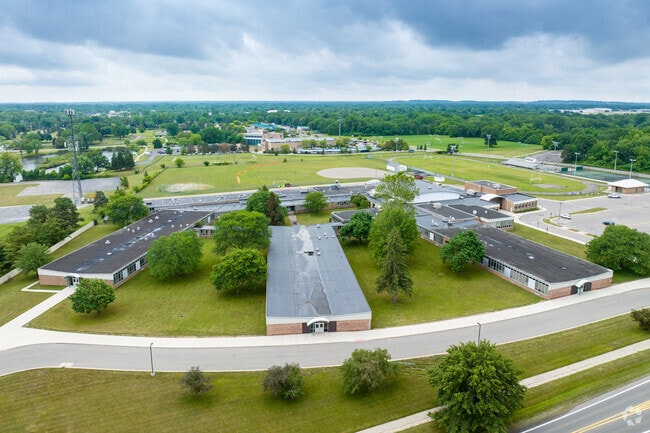 Aerial view of Waterford School District Pierce Middle School.