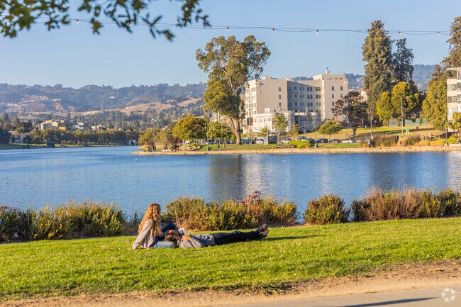 Merritt residents can lay down at Pittman green and enjoy incredible views of the lake.