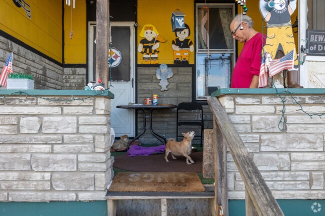 Residents of South Wheeling show their football pride.