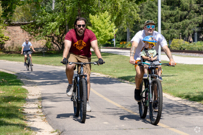 Rock River Recreation Path offers a place to walk or ride your bike in nearby downtown Rockford.