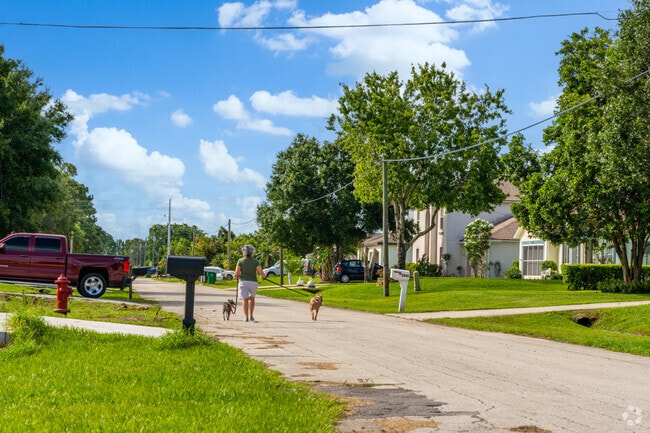 Residents of Cashmere Cove enjoy walking their dogs along quiet streets.