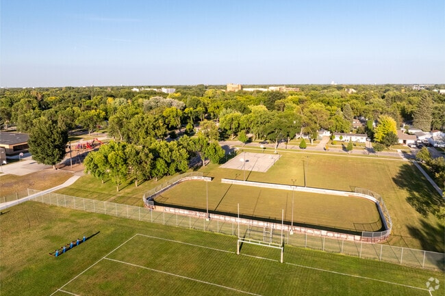 Lewis and Clark Park features a full size ice rink in the winter months.