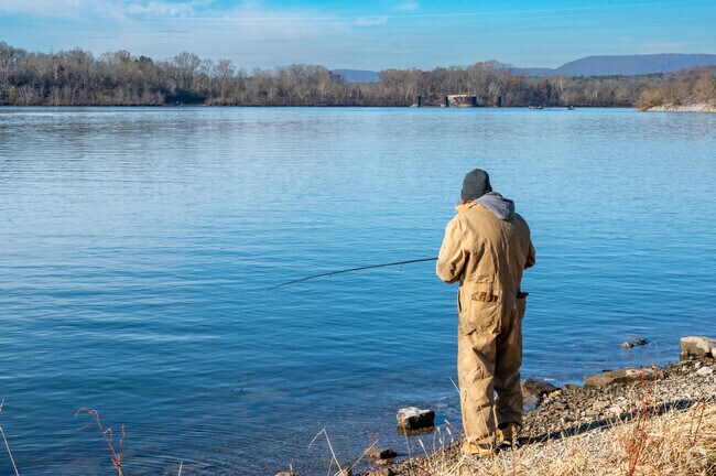 Residents enjoy fishing along the Tennessee River.