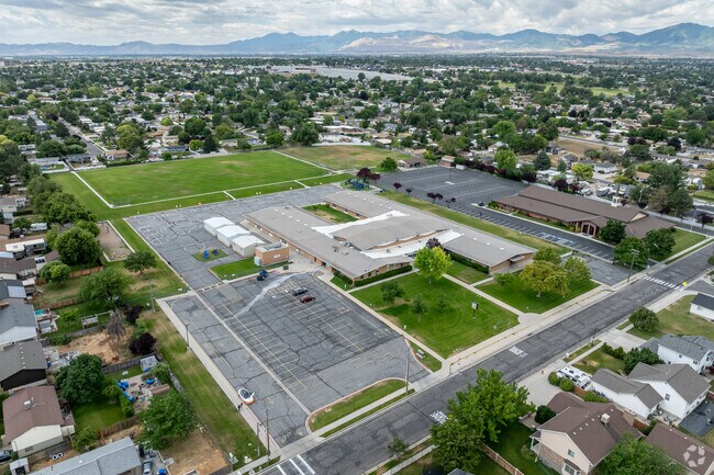 Mountains can be seen in the distance from Arcadia Elementary School.