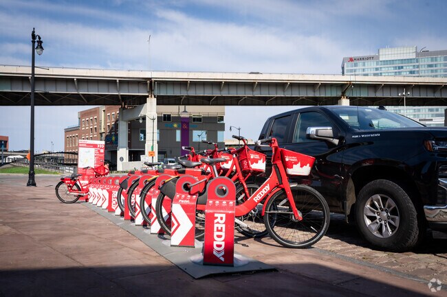 There are multiple bike share stations within Buffalo's  Waterfront.