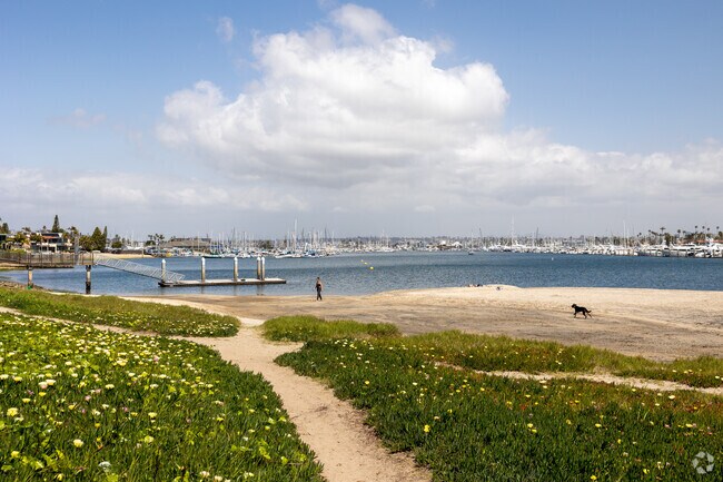 Kellogg Beach is La Playa's main beach with view of the marina.