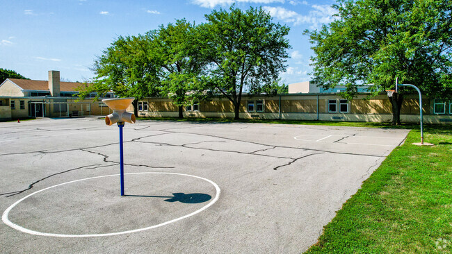 Children can play a game of basketball or funnel ball at Blackburn Elementary's playground.