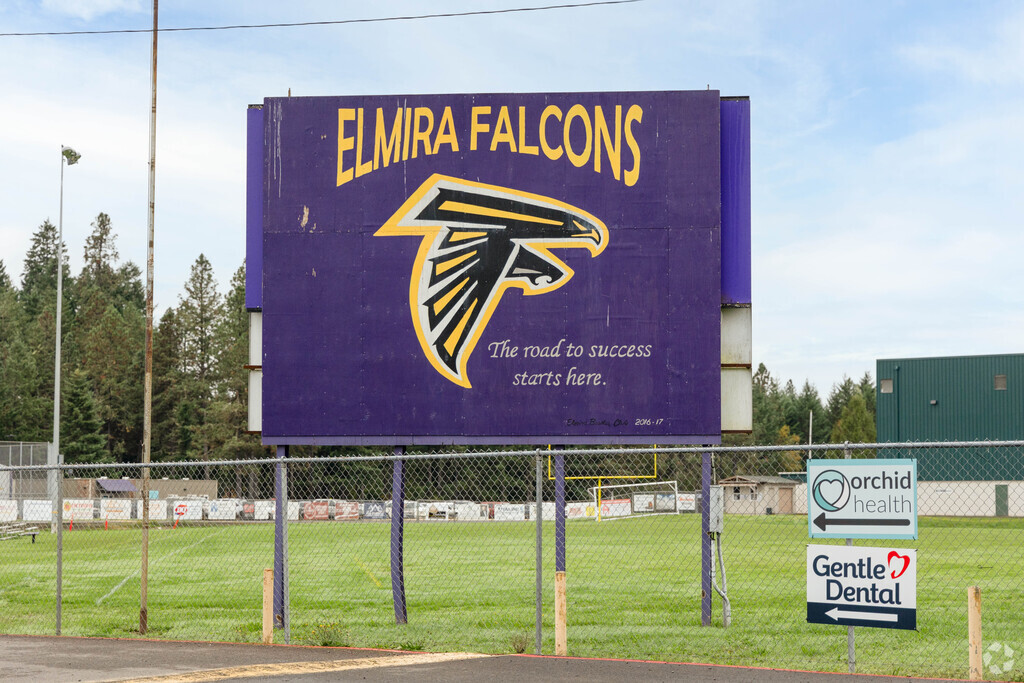 Elmira High School has the Falcon as their school mascot.