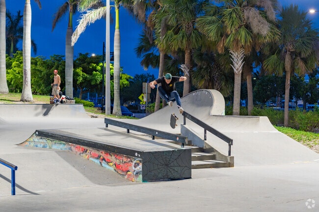 Skaters glide through Bradenton Riverwalk’s open recreation areas.