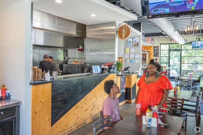 Local residents frequent the many restaurants found around East Lake.