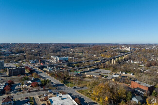 The Martin Luther King Jr. Bridge (AKA the Y-Bridge) from Elizabeth Park Valley.