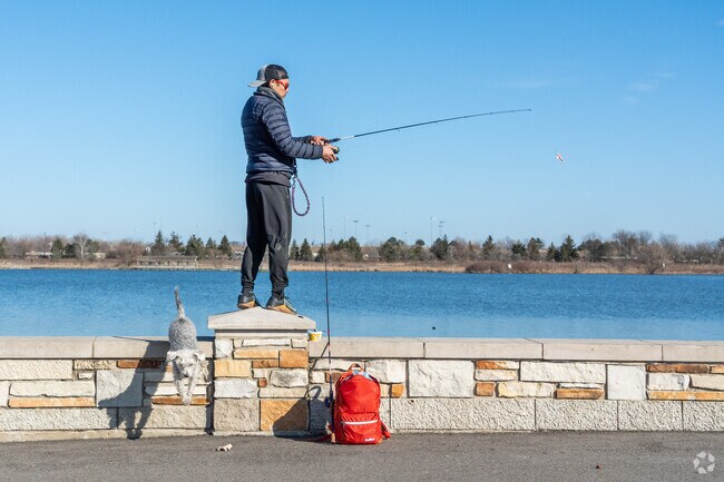 There is good fishing at Gallery Park in downtown Glenview.