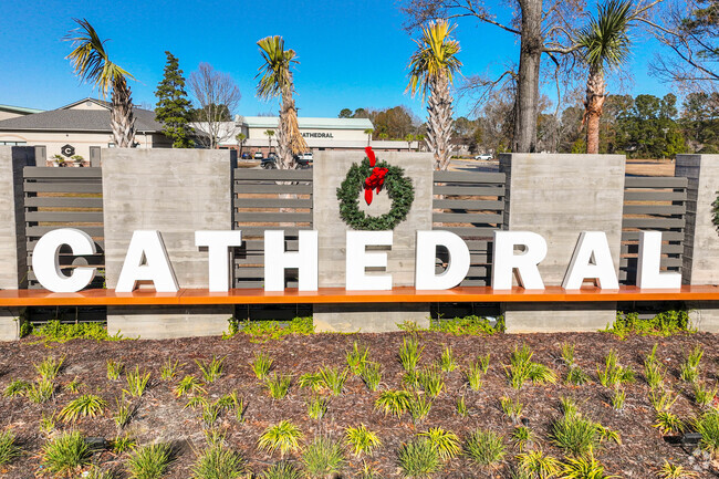 Cathedral Academy welcomes students with a decadent sign.