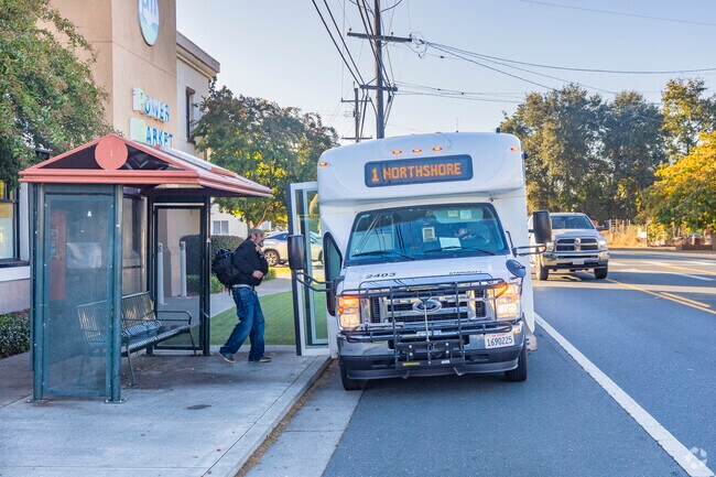 Lake County Transit’s North Shore Bus makes multiple stops through Lucerne.