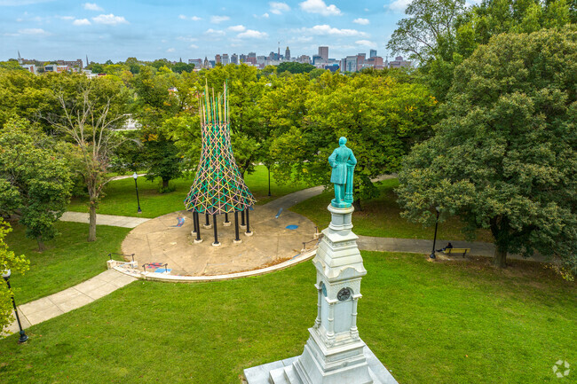 Harlem Square Park in Midtown Edmondson has great sculptures.