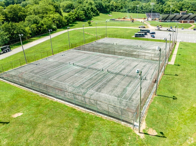 View of the tennis courts at Whites Creek High School in the Northeast Nashville.