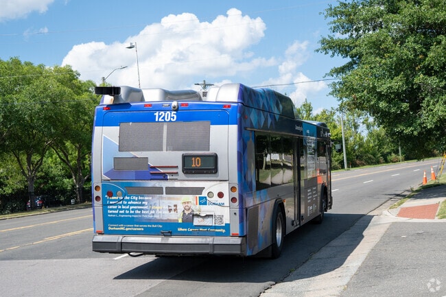 The streets in Hope Valley are dotted with GoDurham bus stops along the roads.