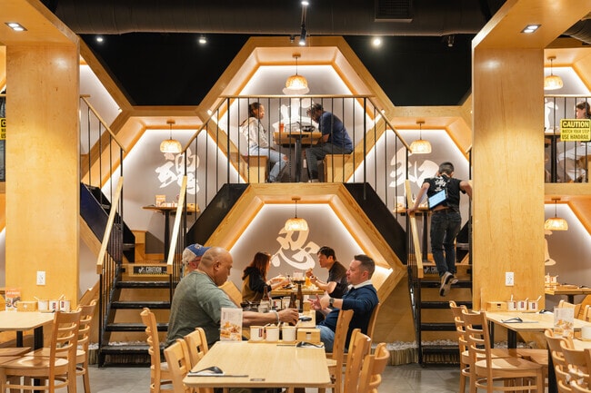Sandy Springs' newest ramen option, Kyuramen, features eye-catching honeycomb seating.
