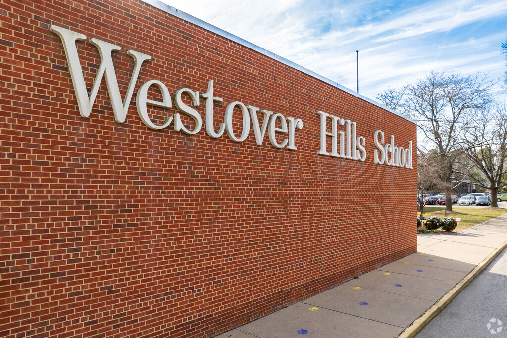The entrance to Westover Hills Elementary School.