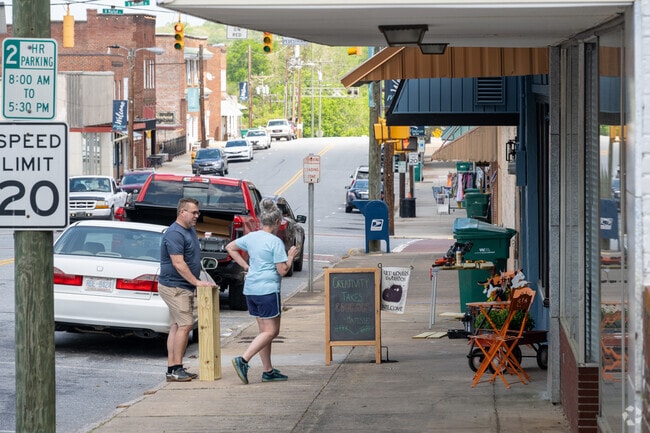 Madison residents enjoy hanging out in the streets of the small downtown area.
