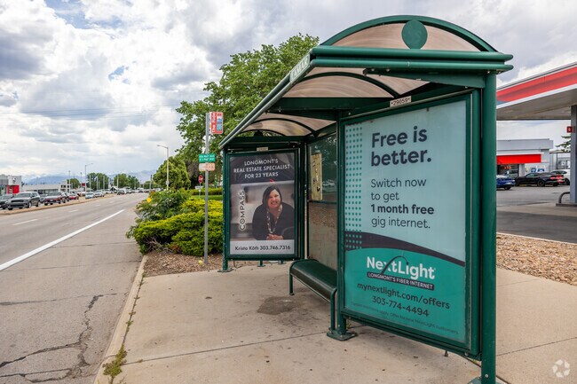 Buses cruise the neighborhood, connecting you to the rest of Longmont Estates.