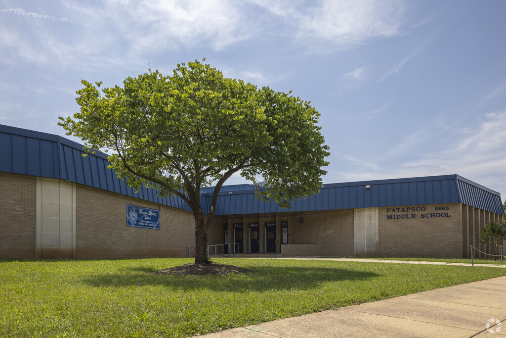 Patapsco Middle School main entrance in Ellicott City.
