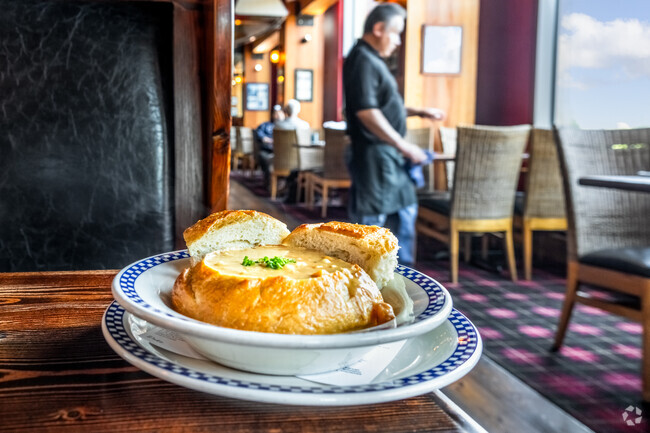 Lobster clam chowder from Duke's in Newport, is a must have.