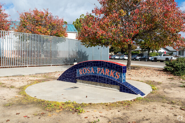 Rosa Parks Elementary School entrance signage.